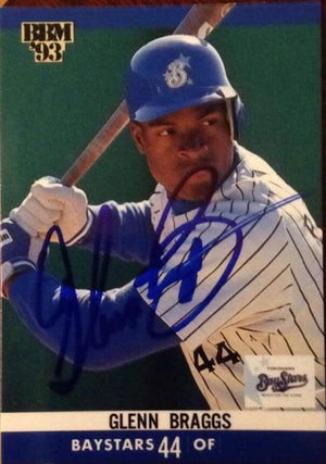 Glenn Braggs Signed 1993 BBM Baseball Card - Yokohama BayStars