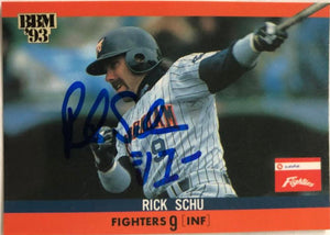 Rick Schu Signed 1993 BBM Japanese Baseball Card - Hokkaido Nippon-Ham Fighters