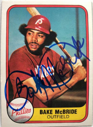 Bake McBride Signed 1981 Fleer Baseball Card - Philadelphia Phillies
