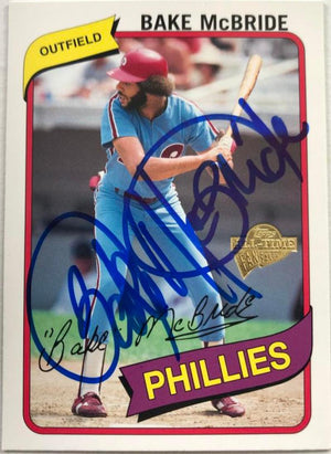 Bake McBride Signed 2004 Topps All-Time Fan Favorites Baseball Card - Philadelphia Phillies