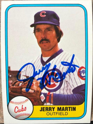 Jerry Martin Signed 1981 Fleer Baseball Card - Chicago Cubs