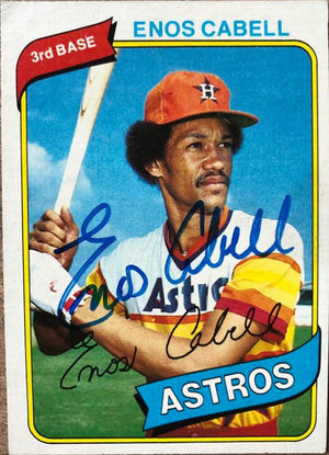 Enos Cabell Signed 1980 Topps Baseball Card - Houston Astros