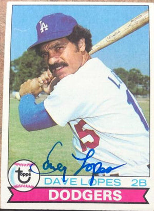 Davey Lopes Signed 1979 Topps Baseball Card - Los Angeles Dodgers