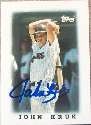 John Kruk Signed 1988 Topps Major League Leaders Mini Baseball Card - San Diego Padres