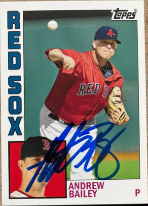 Andrew Bailey Signed 2012 Topps Archives Baseball Card - Boston Red Sox