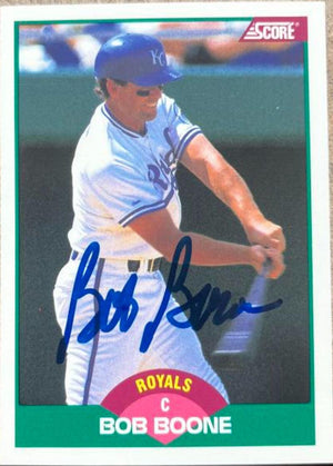 Bob Boone Signed 1989 Score Rookie & Traded Baseball Card - Kansas City Royals