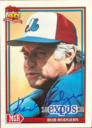 Bob "Buck" Rodgers Signed 1991 Topps Tiffany Baseball Card - Montreal Expos