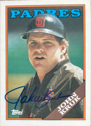 John Kruk Signed 1988 Topps Tiffany Baseball Card - San Diego Padres