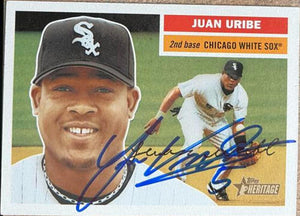 Juan Uribe Signed 2005 Topps Heritage Baseball Card - Chicago White Sox