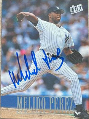 Melido Perez Signed 1996 Fleer Ultra Baseball Card - New York Yankees