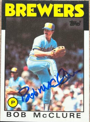 Bob McClure Signed 1986 Topps Traded Baseball Card - Milwaukee Brewers