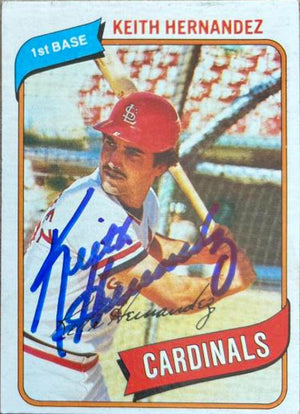 Keith Hernandez Signed 1980 Topps Baseball Card - St Louis Cardinals