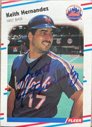 Keith Hernandez Signed 1988 Fleer Baseball Card - New York Mets
