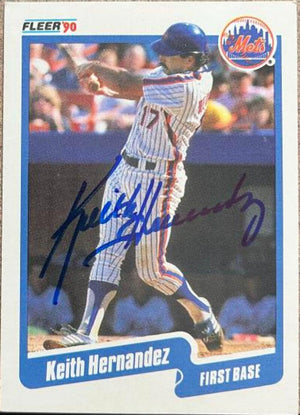 Keith Hernandez Signed 1990 Fleer Baseball Card - New York Mets