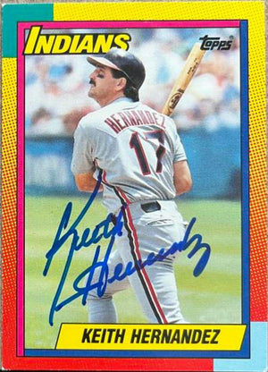 Keith Hernandez Signed 1990 Topps Traded Baseball Card - Cleveland Indians