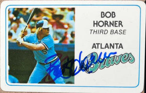 Bob Horner Signed 1981 Perma-Graphics Superstar Credit Baseball Card - Atlanta Braves