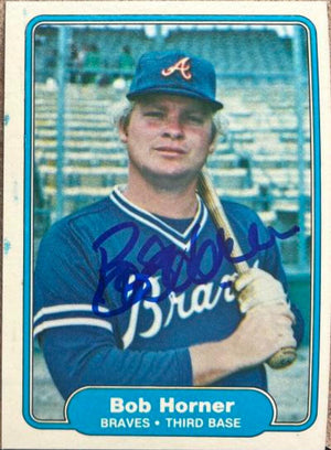 Bob Horner Signed 1982 Fleer Baseball Card - Atlanta Braves