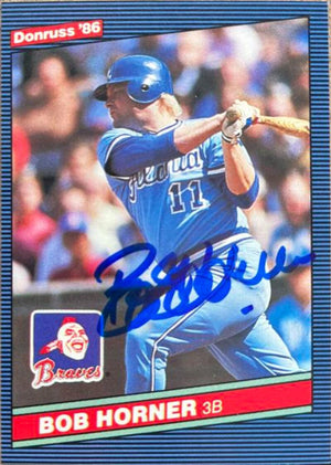 Bob Horner Signed 1986 Donruss Baseball Card - Atlanta Braves