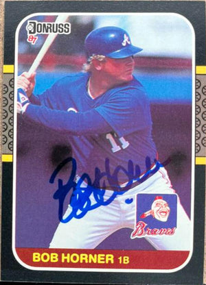 Bob Horner Signed 1987 Donruss Baseball Card - Atlanta Braves