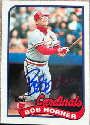 Bob Horner Signed 1989 Topps Tiffany Baseball Card - St Louis Cardinals