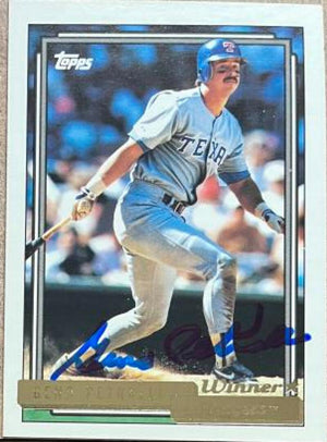 Geno Petralli Signed 1992 Topps Gold Winner Baseball Card - Texas Rangers