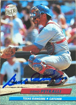 Geno Petralli Signed 1992 Fleer Ultra Baseball Card - Texas Rangers
