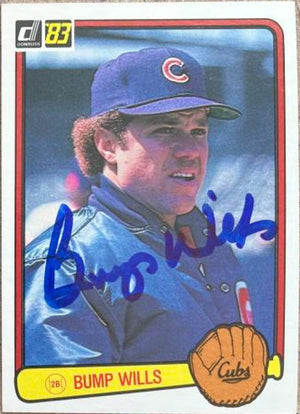 Bump Wills Signed 1983 Donruss Baseball Card - Chicago Cubs