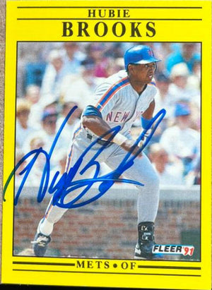 Hubie Brooks Signed 1991 Fleer Update Baseball Card - New York Mets
