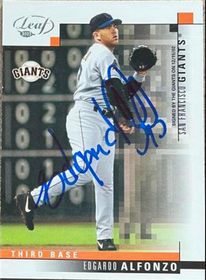 Edgardo Alfonzo Signed 2003 Leaf Baseball Card - San Francisco Giants