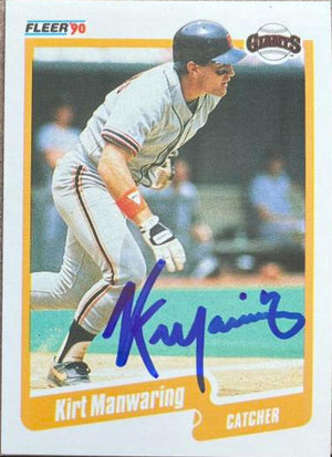 Kirt Manwaring Signed 1990 Fleer Baseball Card - San Francisco Giants