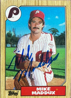 Mike Maddux Signed 1987 Topps Baseball Card - Philadelphia Phillies