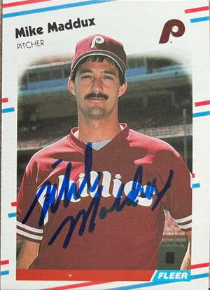 Mike Maddux Signed 1988 Fleer Baseball Card - Philadelphia Phillies
