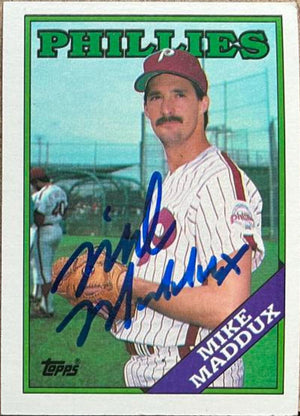 Mike Maddux Signed 1988 Topps Baseball Card - Philadelphia Phillies