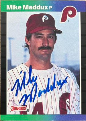 Mike Maddux Signed 1989 Donruss Baseball Card - Philadelphia Phillies