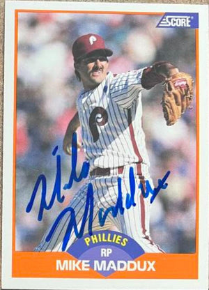Mike Maddux Signed 1989 Score Baseball Card - Philadelphia Phillies