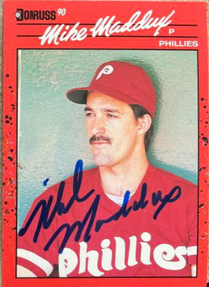 Mike Maddux Signed 1990 Donruss Baseball Card - Philadelphia Phillies