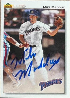 Mike Maddux Signed 1992 Upper Deck Baseball Card - San Diego Padres