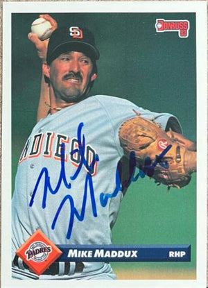 Mike Maddux Signed 1993 Donruss Baseball Card - San Diego Padres
