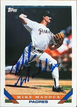Mike Maddux Signed 1993 Topps Baseball Card - San Diego Padres