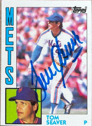 Tom Seaver Signed 1984 Topps Baseball Card - New York Mets