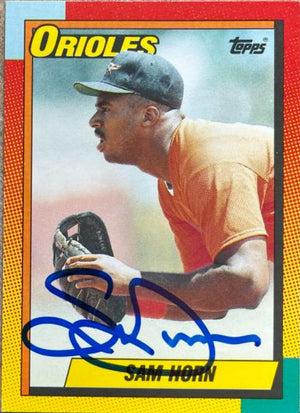 Sam Horn Signed 1990 Topps Traded Baseball Card - Baltimore Orioles