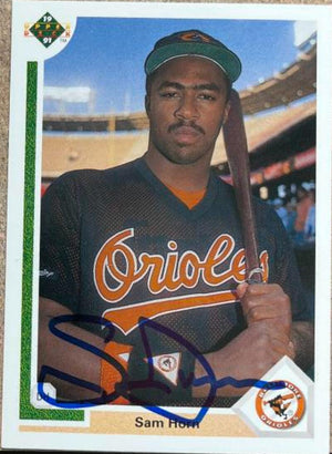 Sam Horn Signed 1991 Upper Deck Baseball Card - Baltimore Orioles