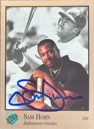 Sam Horn Signed 1992 Studio Baseball Card - Baltimore Orioles