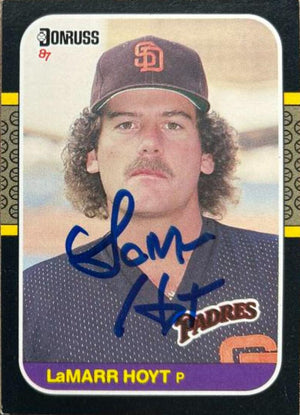Lamaar Hoyt Signed 1987 Donruss Baseball Card - San Diego Padres