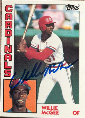 Willie McGee Signed 1984 Topps Tiffany Baseball Card - St Louis Cardinals