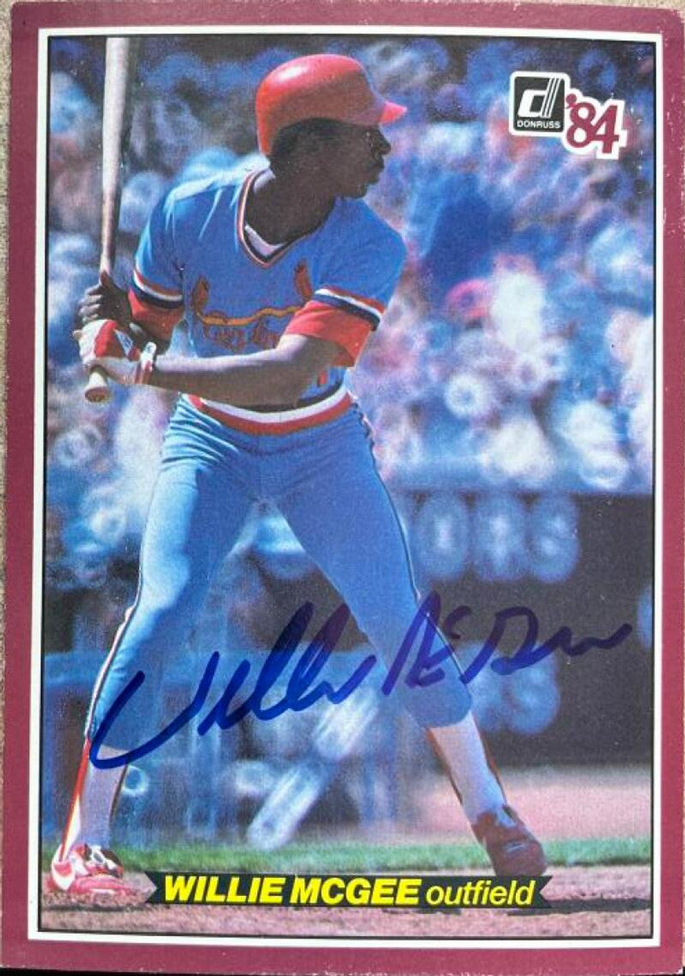 Willie McGee Signed 1984 Donruss Action All-Stars Baseball Card - St Louis Cardinals