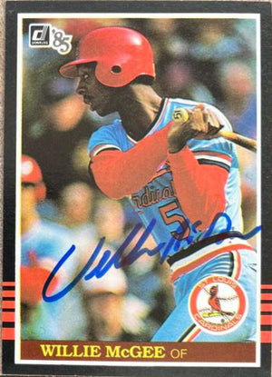 Willie McGee Signed 1985 Donruss Baseball Card - St Louis Cardinals