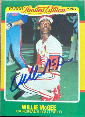 Willie McGee Signed 1986 Fleer Limited Edition Baseball Card - St Louis Cardinals