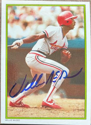 Willie McGee Signed 1986 Topps Glossy All-Stars Baseball Card - St Louis Cardinals