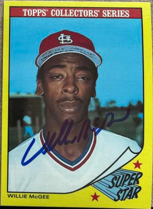 Willie McGee Signed 1986 Topps Champion Superstars Baseball Card - St Louis Cardinals